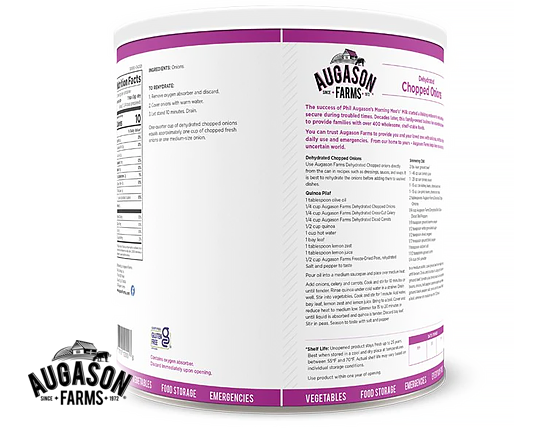 Augason Farms: Chopped Onions Can Slices Can